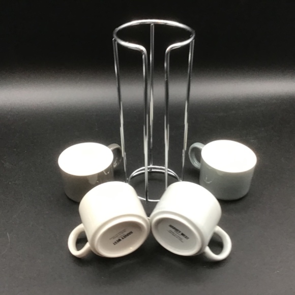 Harvey West Stacking Assorted Ceramic Espresso Cups With Stand Set of 4 - Picture 3 of 9